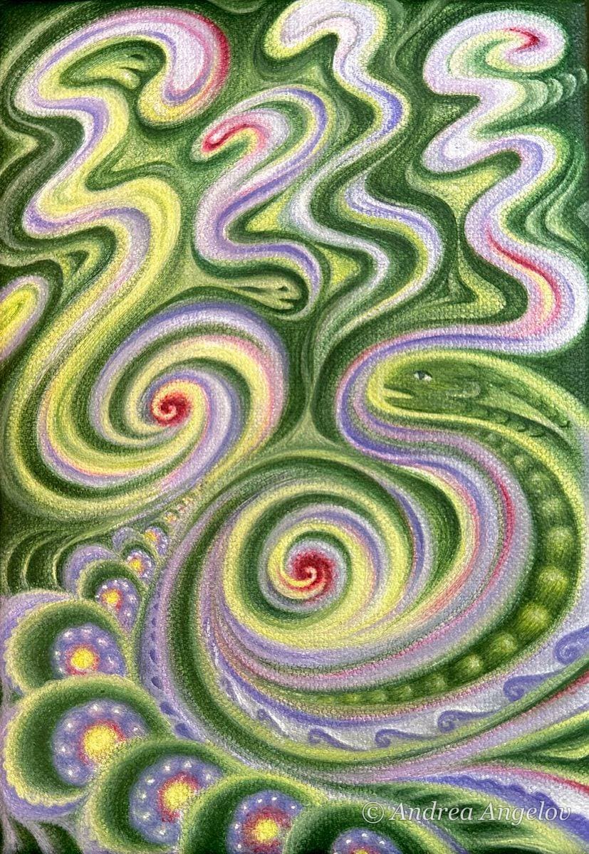 Embracing Turbulence (2026) — visionary fine art print of an original oil painting by Andrea Angelov